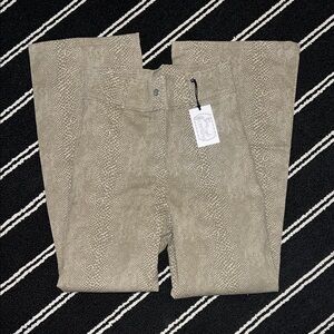 The Creatures Tan Snakeskin Print Dolly Stretch Flare Pants Bellbottoms